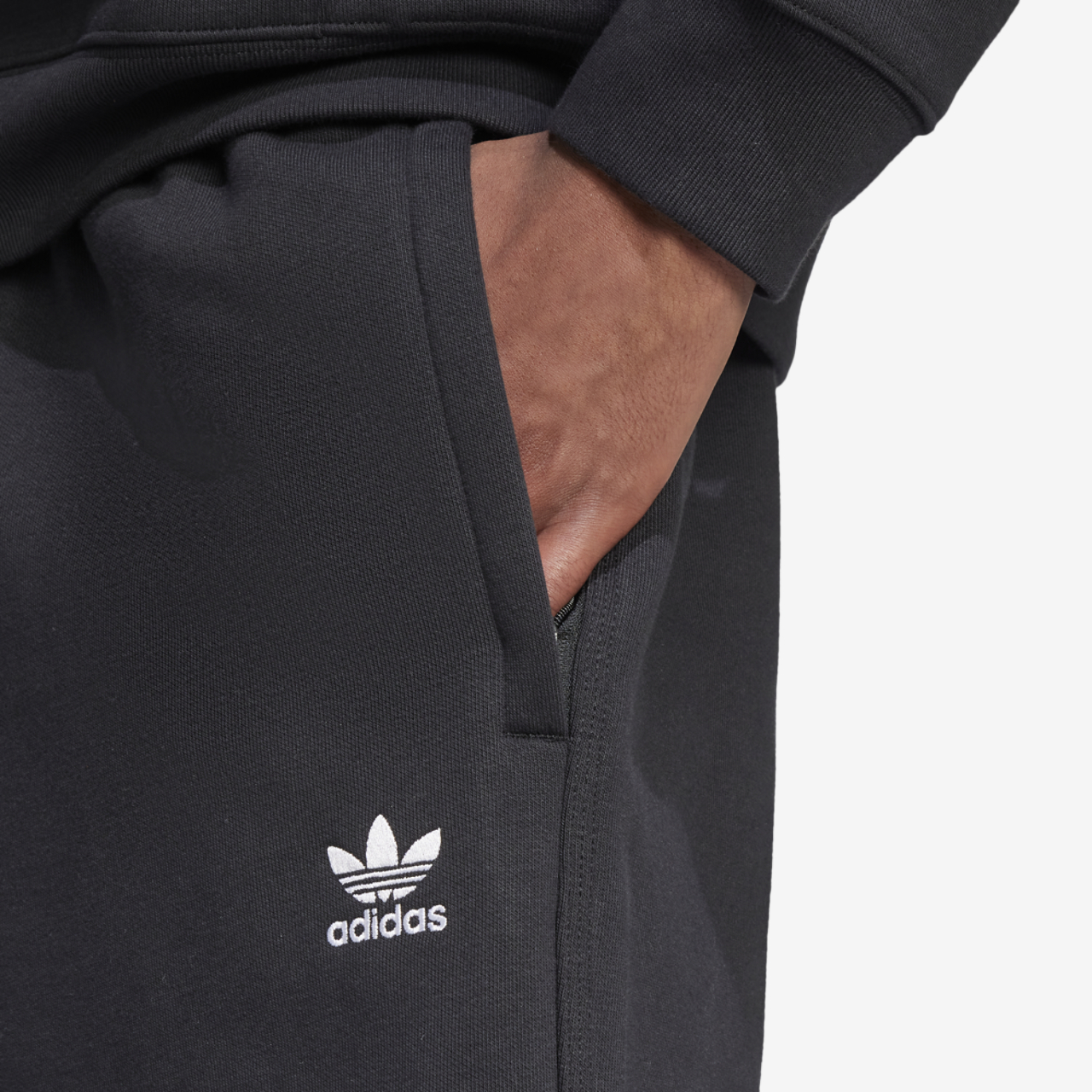 adidas Originals Trefoil Essentials Open Hem Pants Image 3 of 5. Tap to open photo gallery.