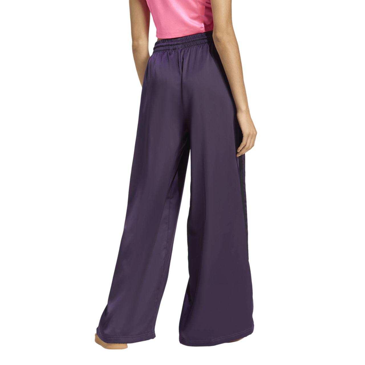 adidas originals★W WIDE LEG SATIN PANTS adidas Adicolor Satin Wide Leg Track Pants - Black | Free