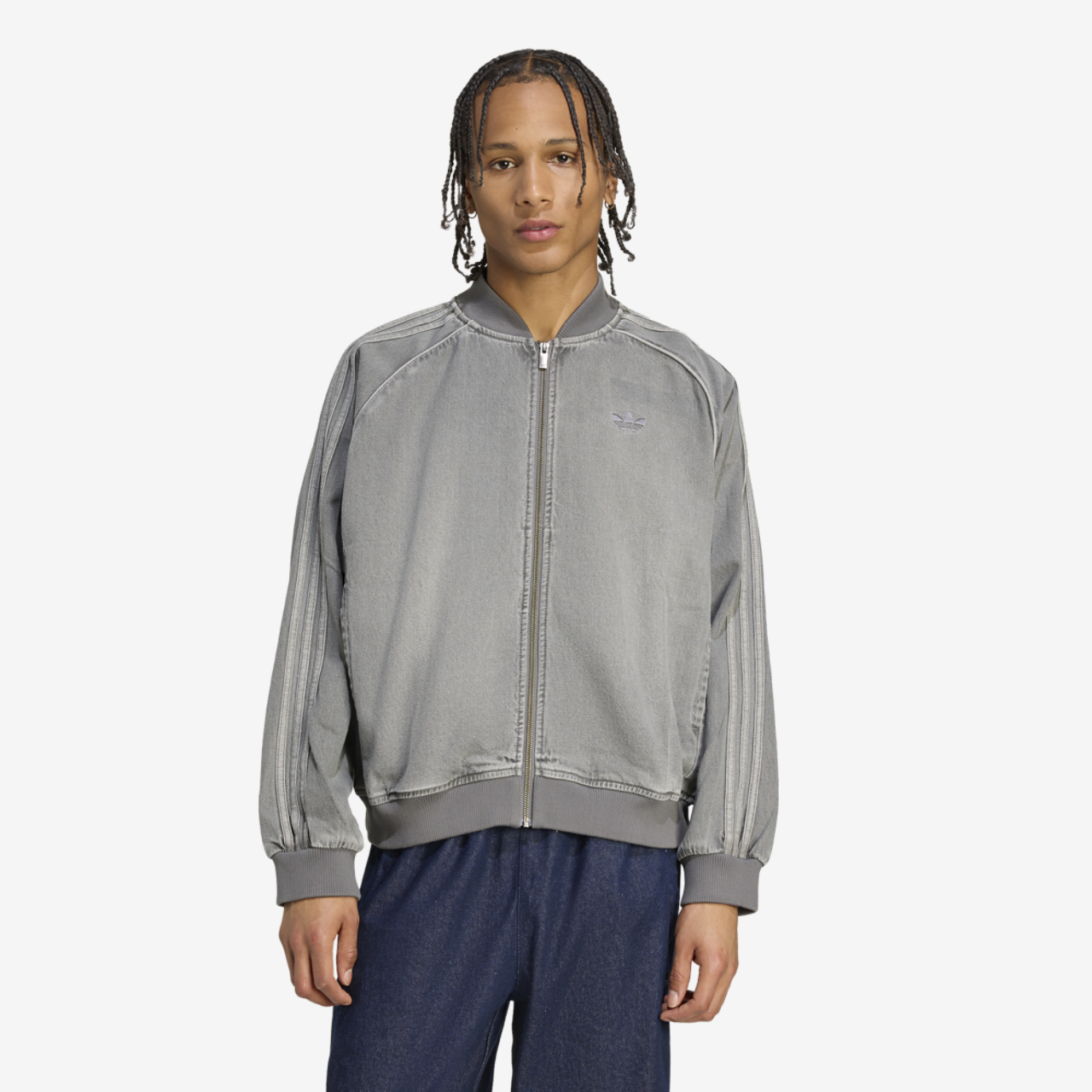 adidas Originals SST Denim Oversize Track Top Image 1 of 6. Tap to open photo gallery.