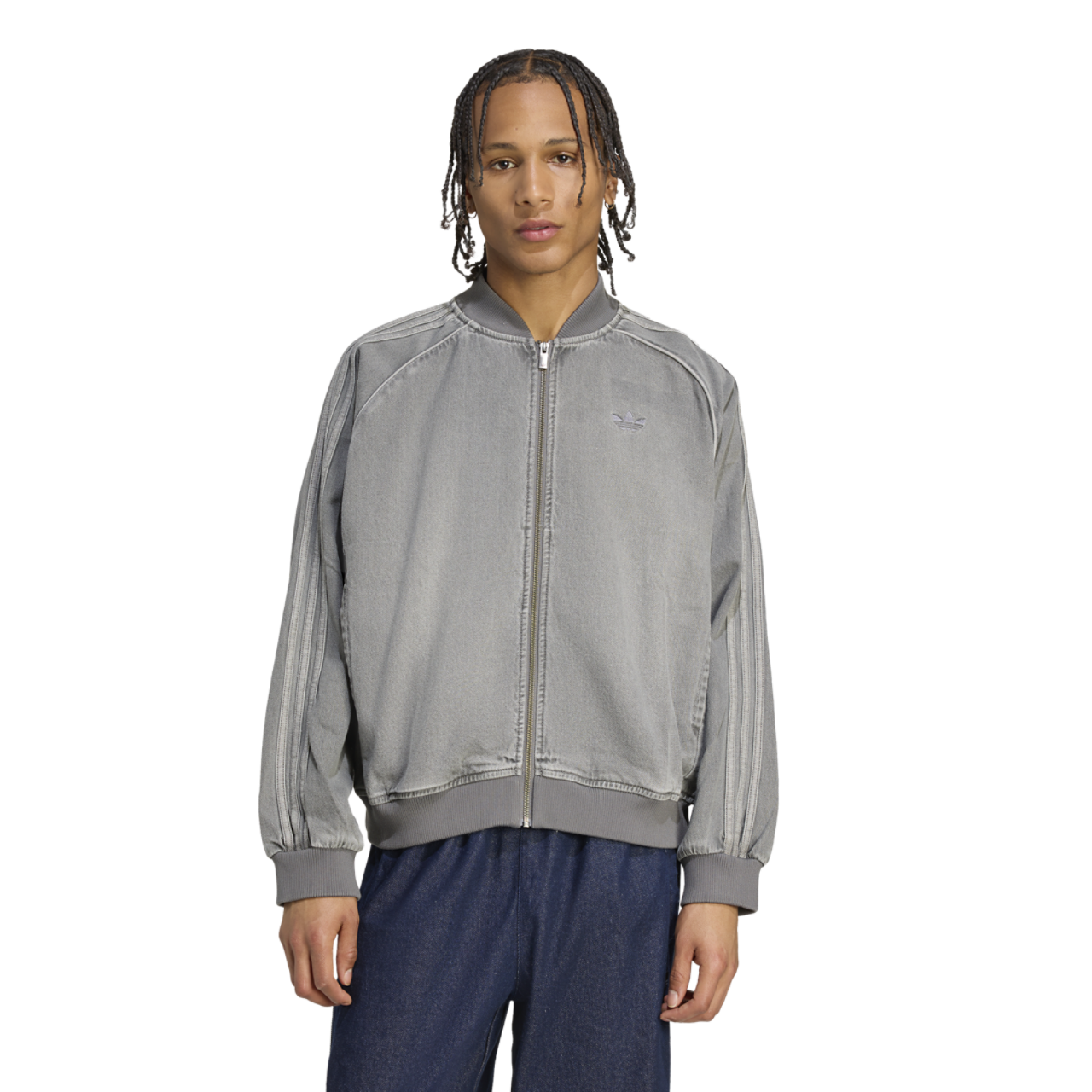 adidas Originals SST Denim Oversize Track Top Image 1 of 6. Tap to open photo gallery.