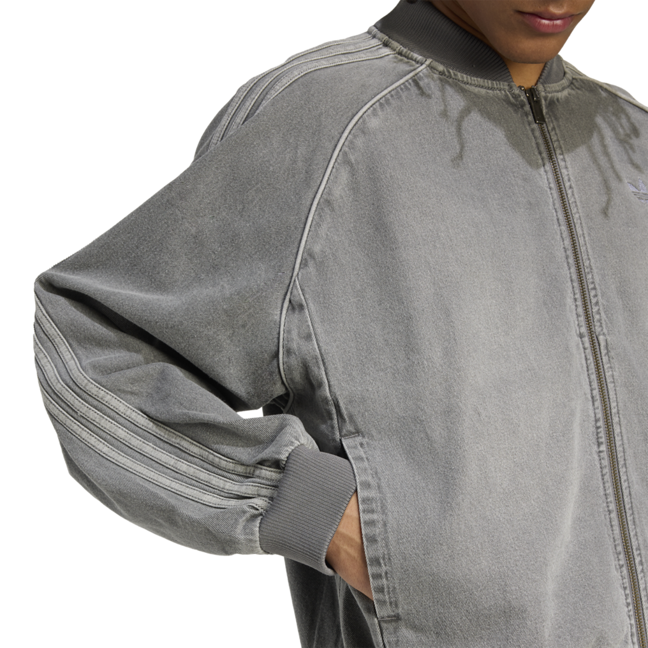 adidas Originals SST Denim Oversize Track Top Image 4 of 6. Tap to open photo gallery.