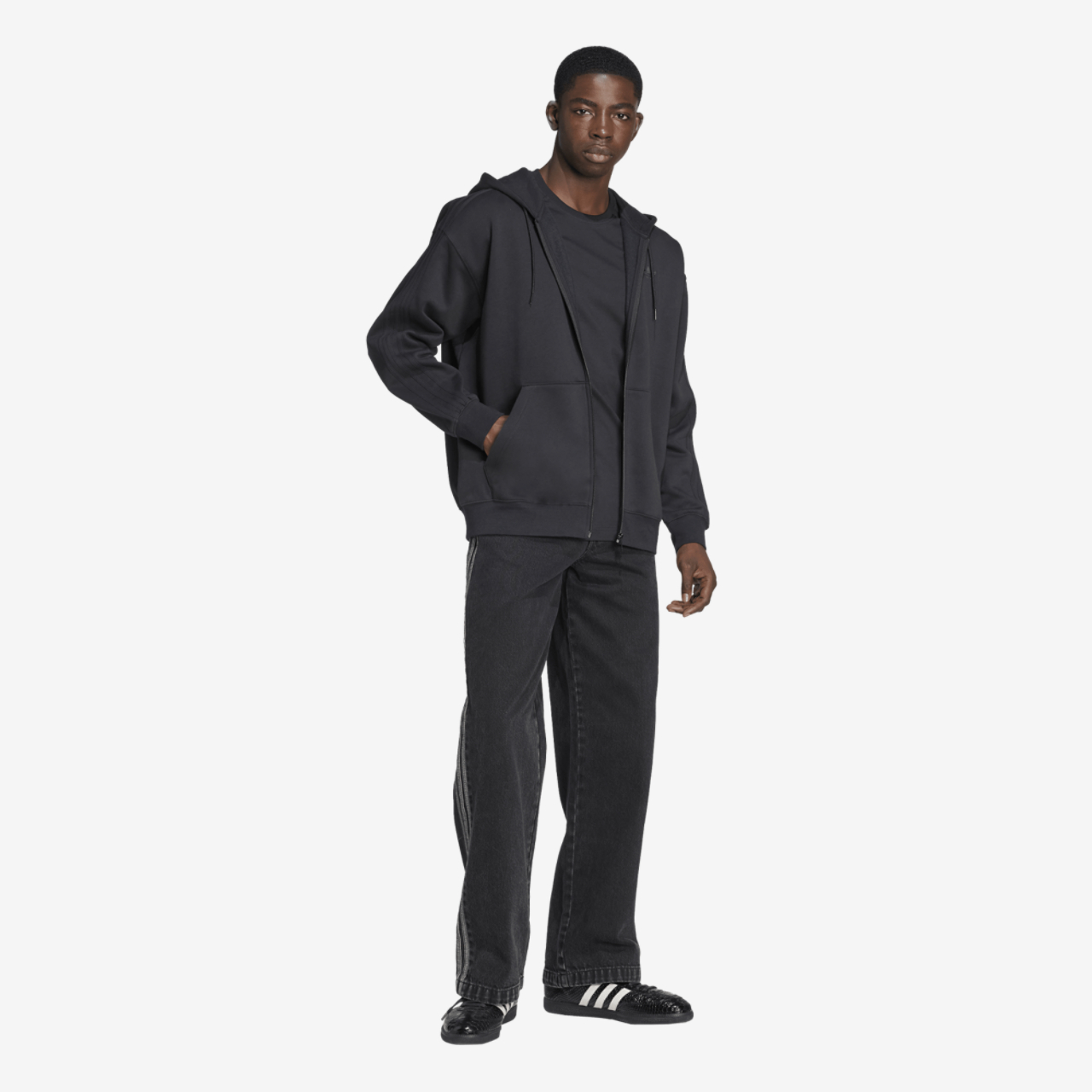 adidas Originals Adicolor Oversize Full-Zip Hoodie Image 4 of 7. Tap to open photo gallery.