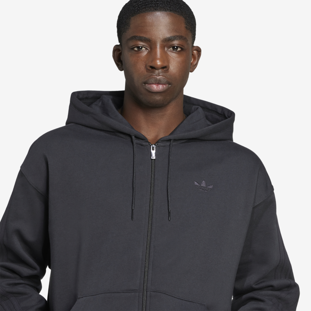 adidas Originals Adicolor Oversize Full-Zip Hoodie Image 5 of 7. Tap to open photo gallery.