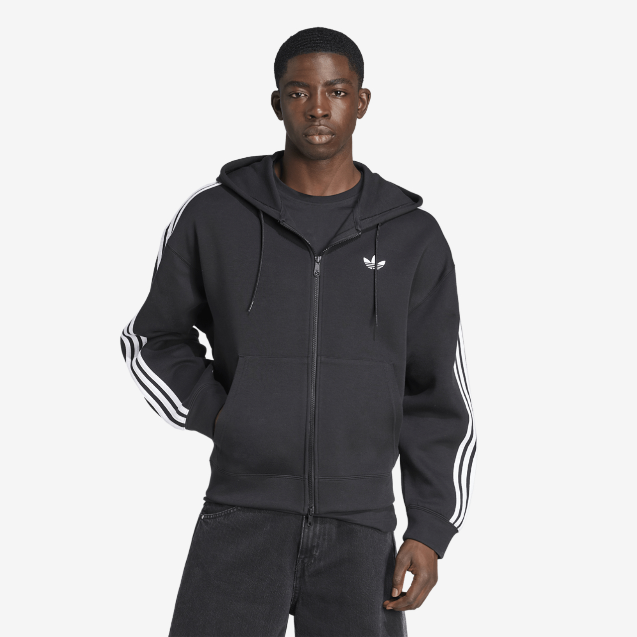 adidas Originals Adicolor Oversize Full-Zip Hoodie Image 1 of 7. Tap to open photo gallery.