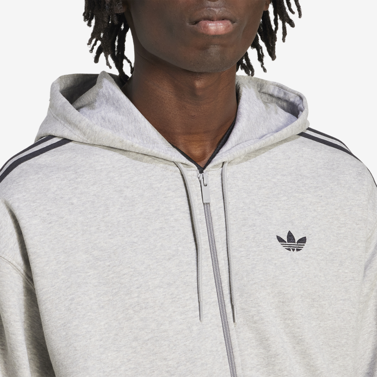 adidas Originals Adicolor Oversize Full-Zip Hoodie Image 3 of 6. Tap to open photo gallery.