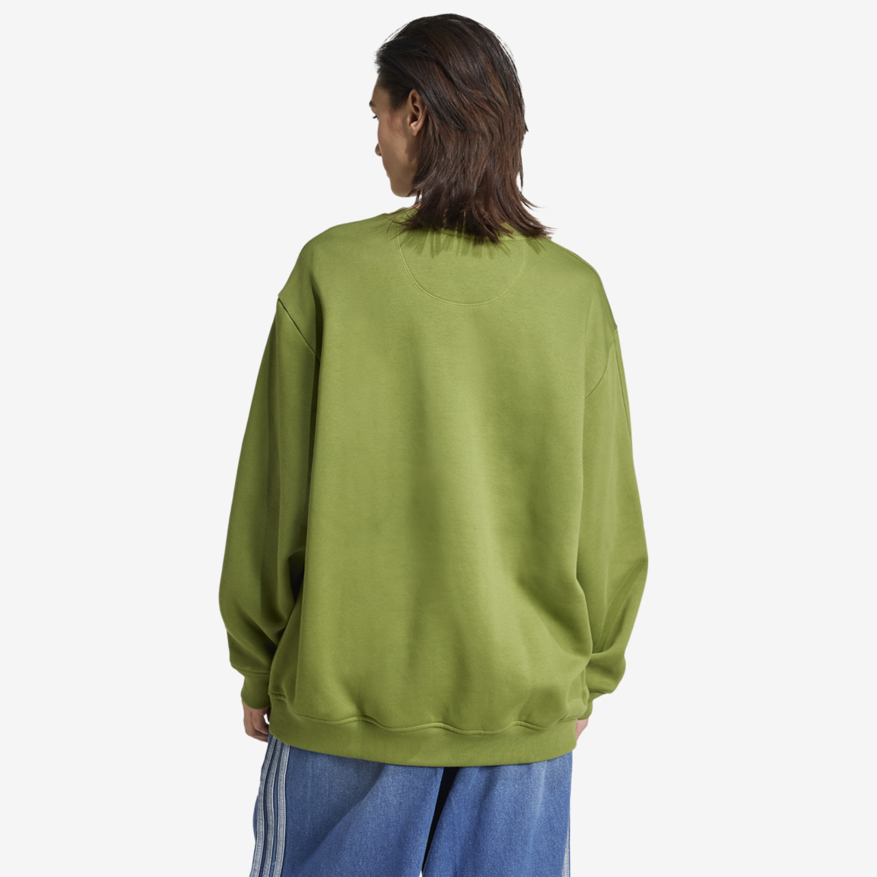 adidas Originals Fleece Oversized Crewneck Sweater Image 2 of 3. Tap to open photo gallery.