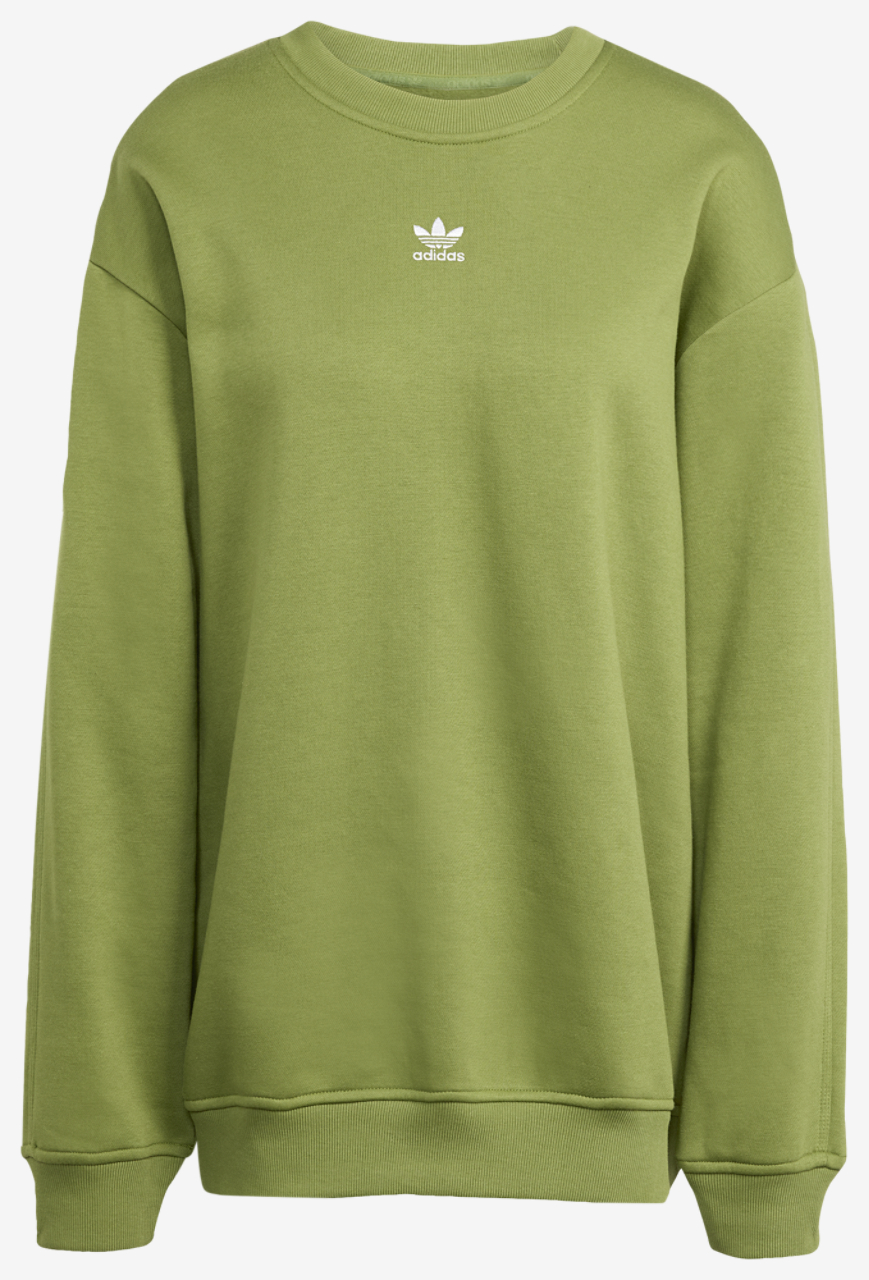 adidas Originals Fleece Oversized Crewneck Sweater Image 3 of 3. Tap to open photo gallery.