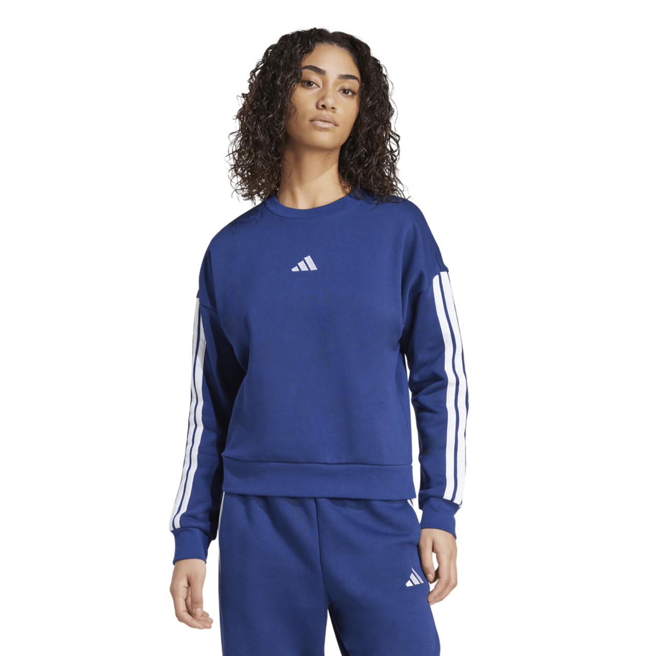 adidas Essentials 3-Stripes Fleece Sweatshirt Image 1 of 4. Tap to open photo gallery.