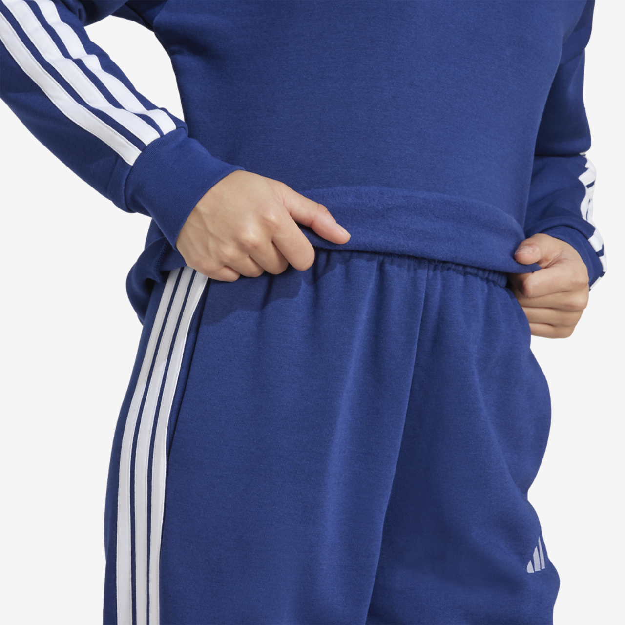adidas Essentials 3-Stripes Fleece Sweatshirt Image 4 of 4. Tap to open photo gallery.