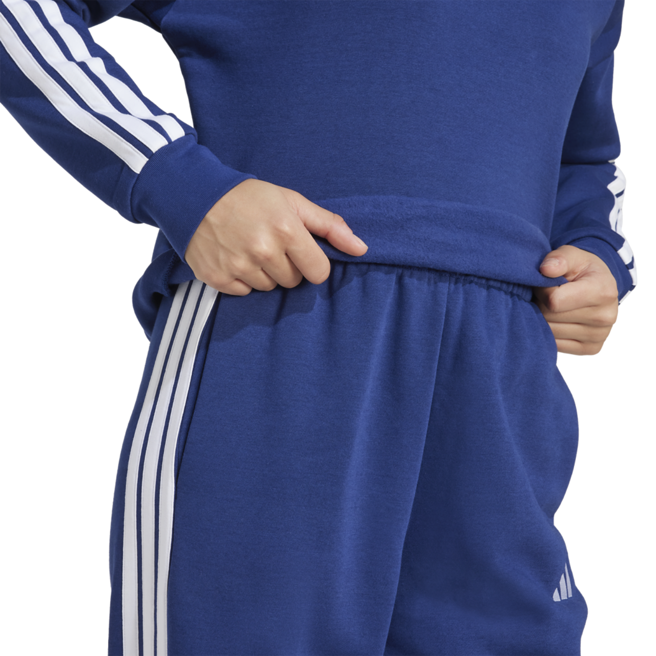 adidas Essentials 3-Stripes Fleece Sweatshirt Image 4 of 4. Tap to open photo gallery.