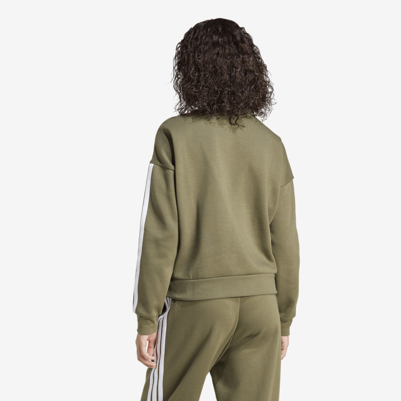 adidas Essentials 3-Stripes Fleece Sweatshirt Image 2 of 4. Tap to open photo gallery.