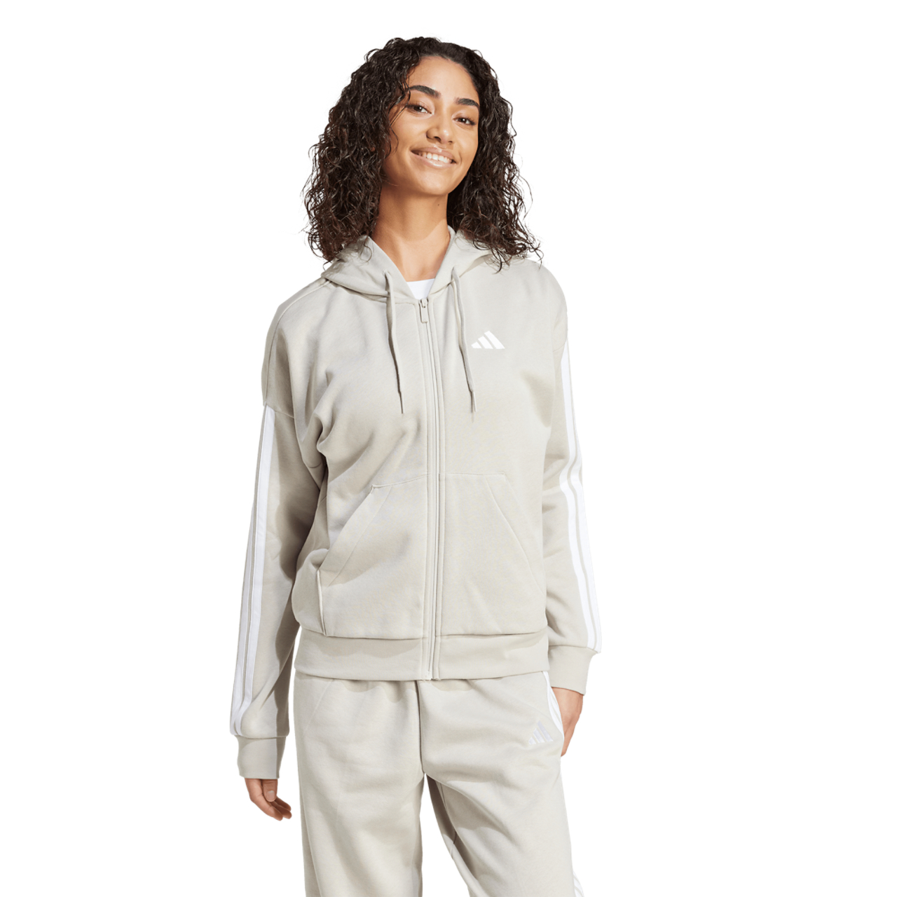 adidas Essentials 3-Stripes Full-Zip Fleece Hoodie - Women's