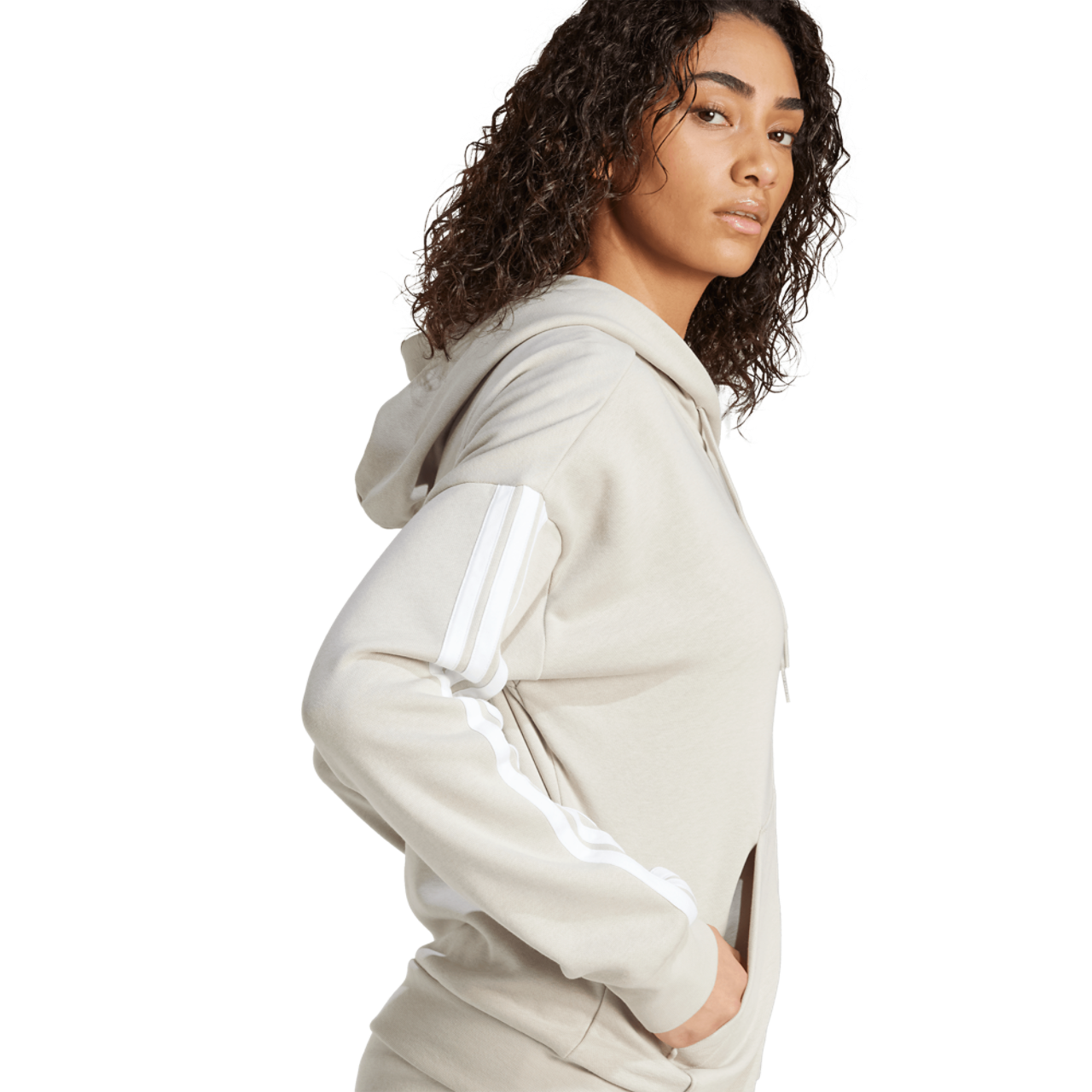 adidas Essentials 3-Stripes Full-Zip Fleece Hoodie - Women's