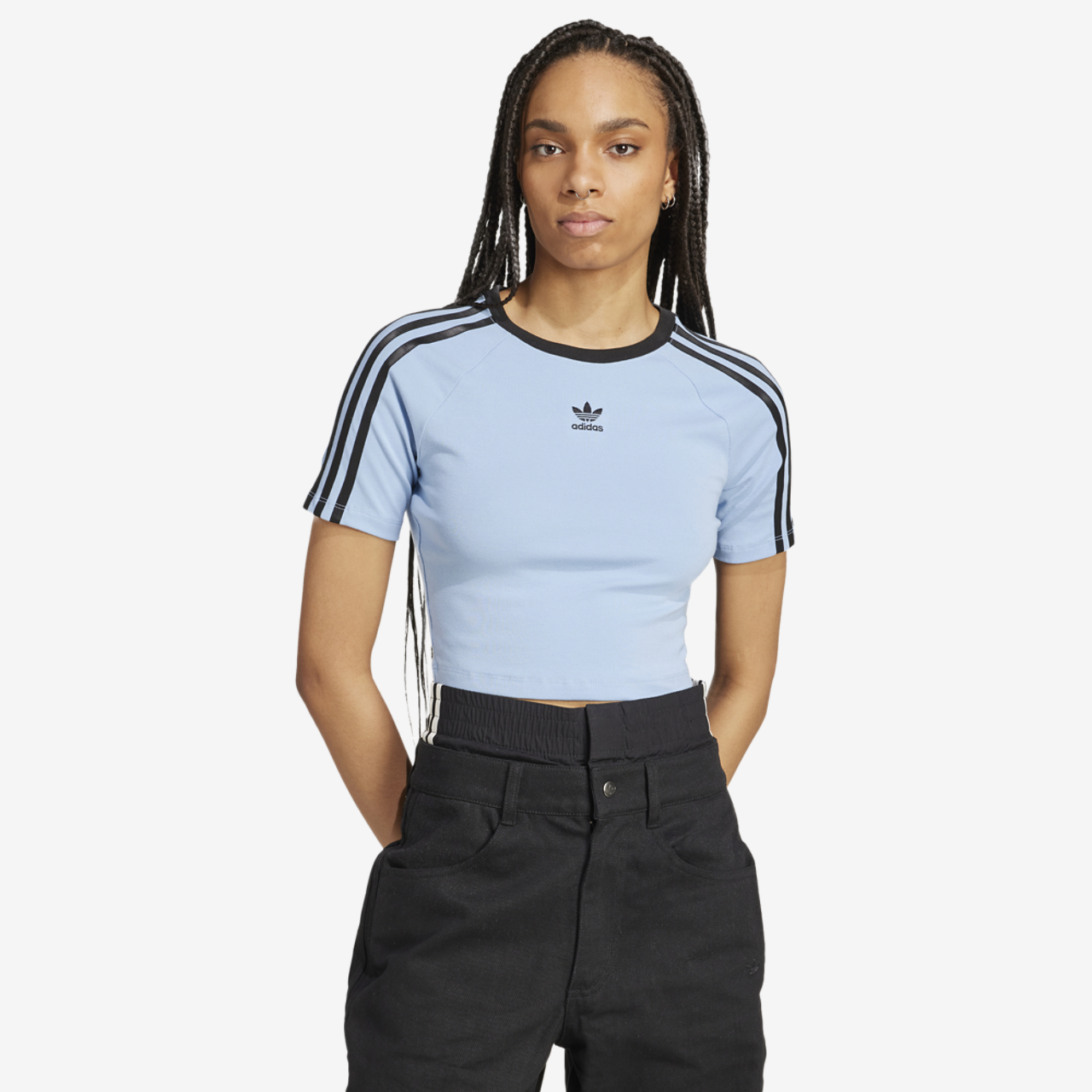 adidas Originals 3 Stripe Baby T-Shirt Image 1 of 4. Tap to open photo gallery.