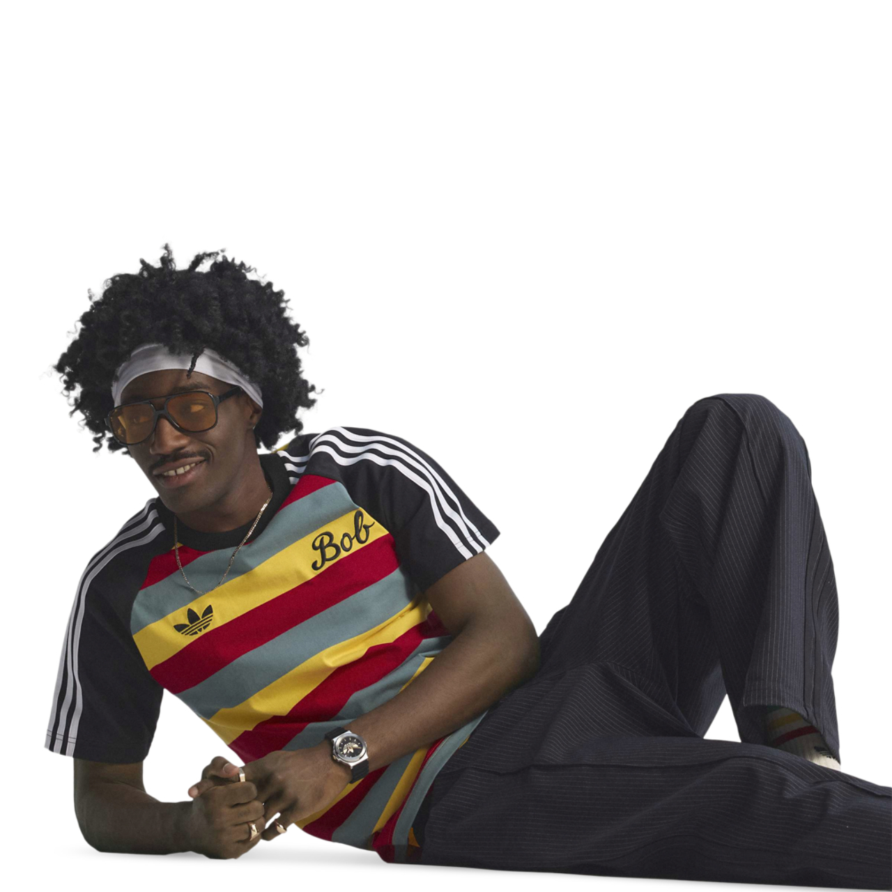 adidas Jamaica Bob OG 3 T-Shirt Image 8 of 10. Tap to open photo gallery.