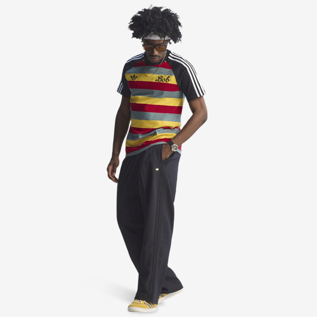 adidas Jamaica Bob OG 3 T-Shirt Image 9 of 10. Tap to open photo gallery.