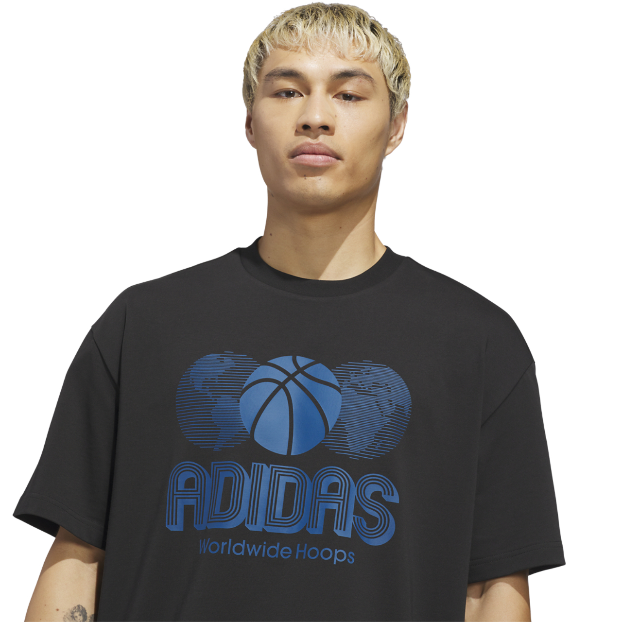 adidas Worldwide Hoops Logo Graphic Basketball T-Shirt Image 3 of 6. Tap to open photo gallery.