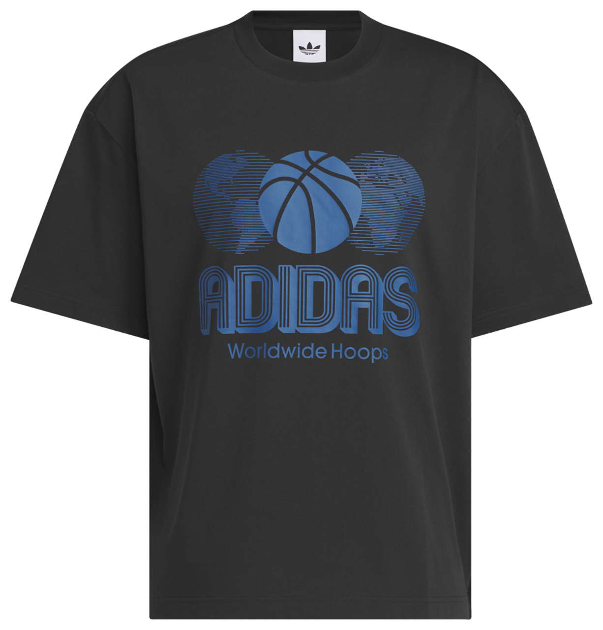 adidas Worldwide Hoops Logo Graphic Basketball T-Shirt Image 6 of 6. Tap to open photo gallery.