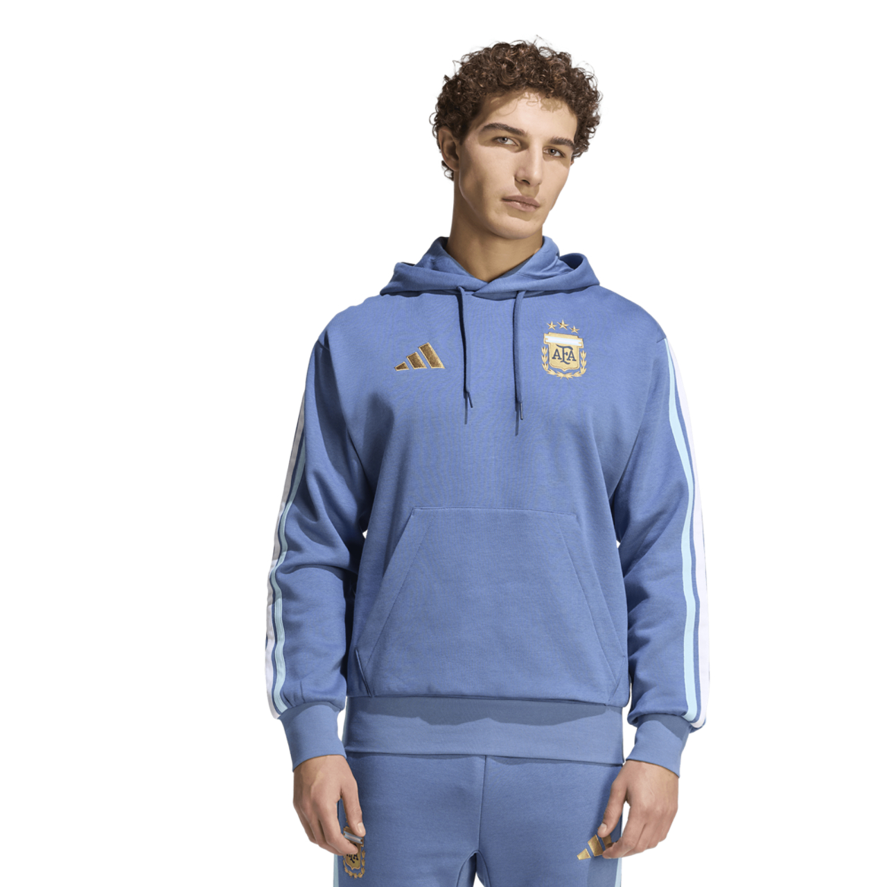 adidas Argentina Dna Fleece Hoodie Image 1 of 6. Tap to open photo gallery.