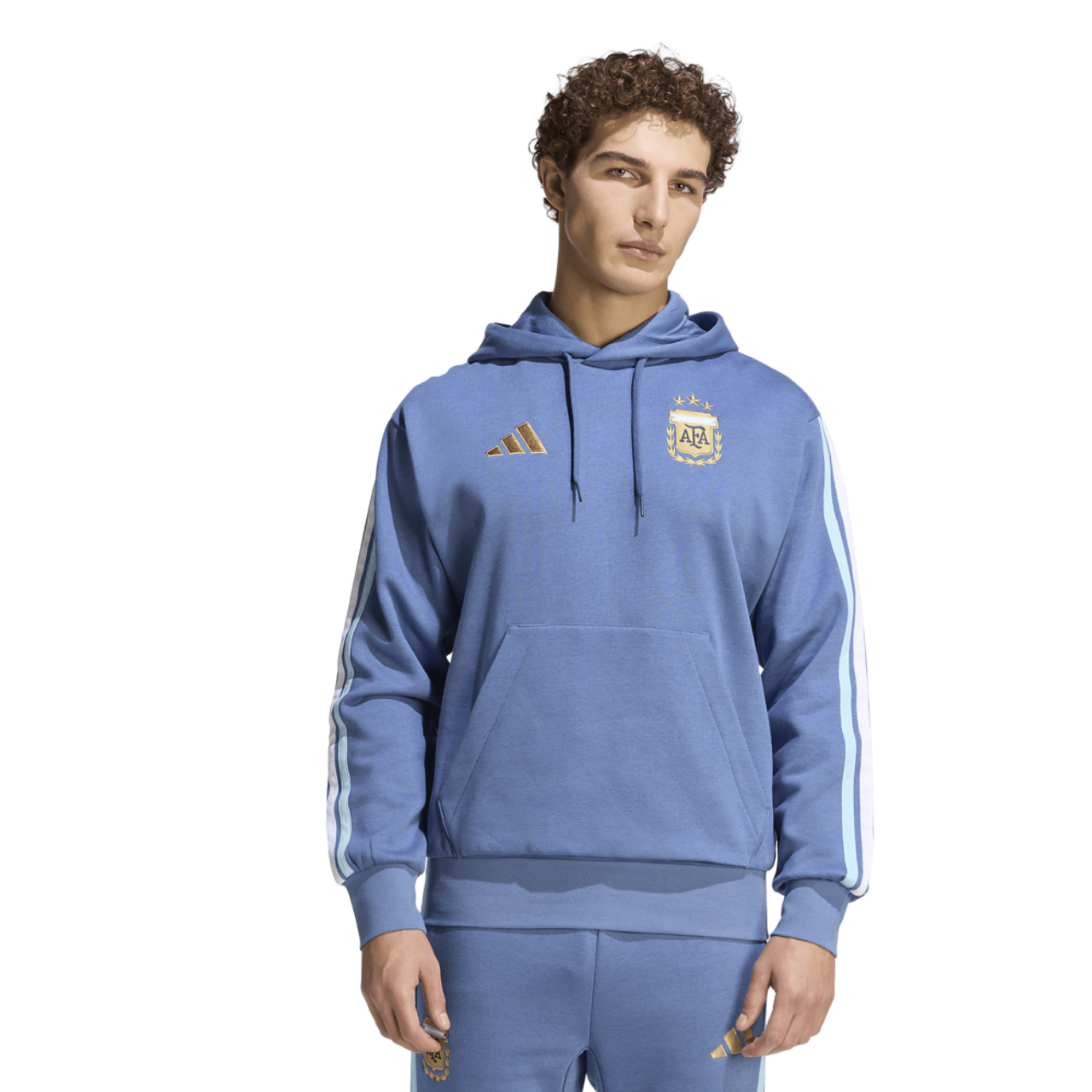 adidas Argentina Dna Fleece Hoodie Image 1 of 6. Tap to open photo gallery.