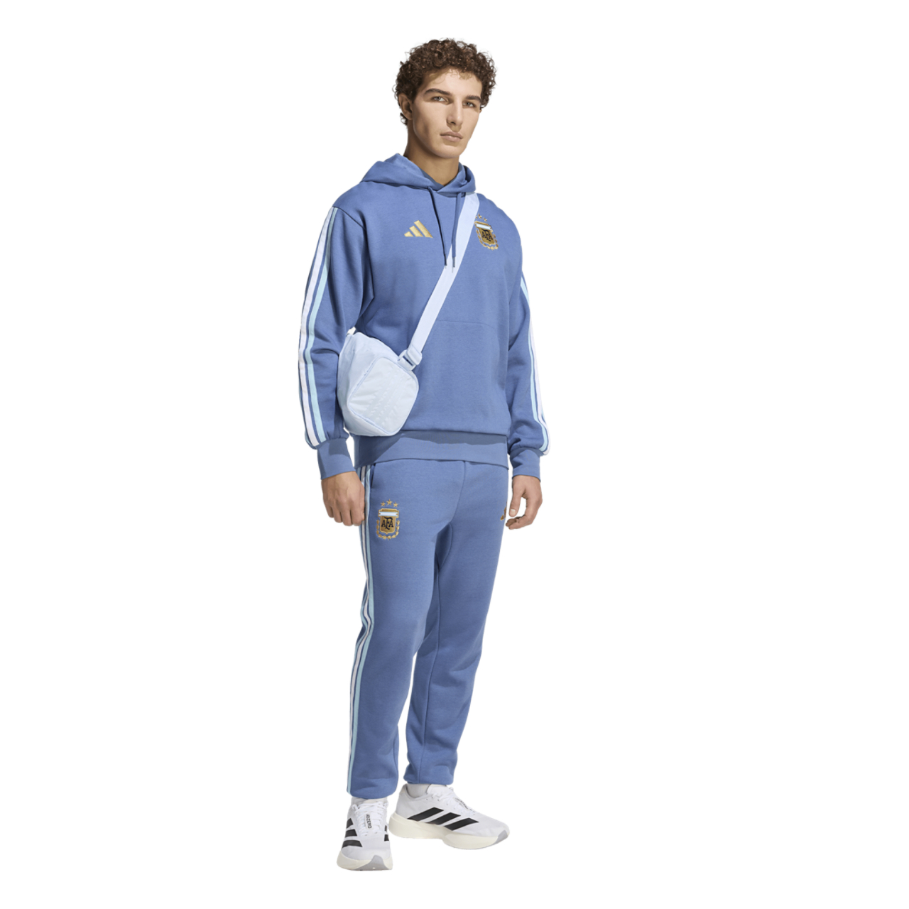 adidas Argentina Dna Fleece Hoodie Image 3 of 6. Tap to open photo gallery.