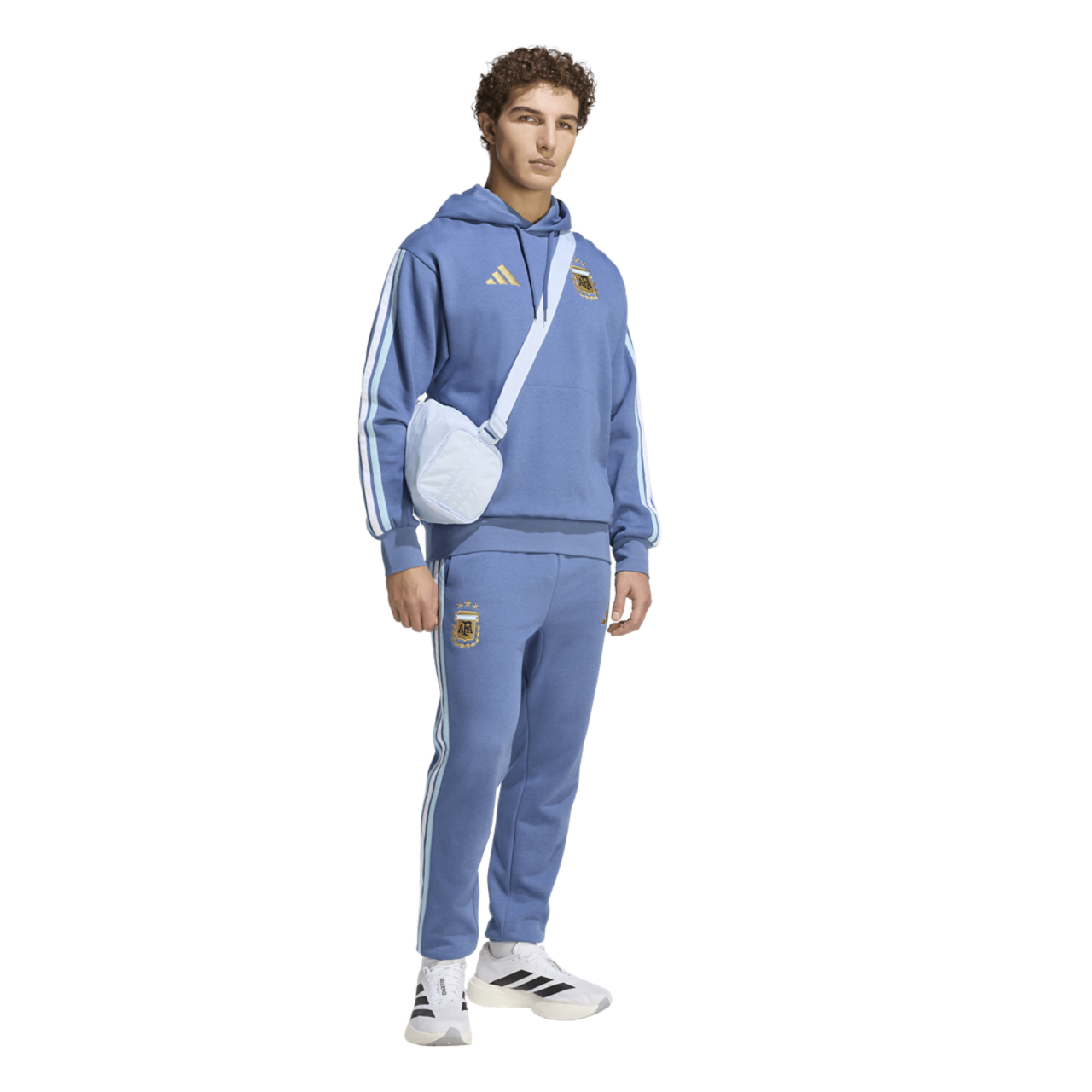 adidas Argentina Dna Fleece Hoodie Image 3 of 6. Tap to open photo gallery.