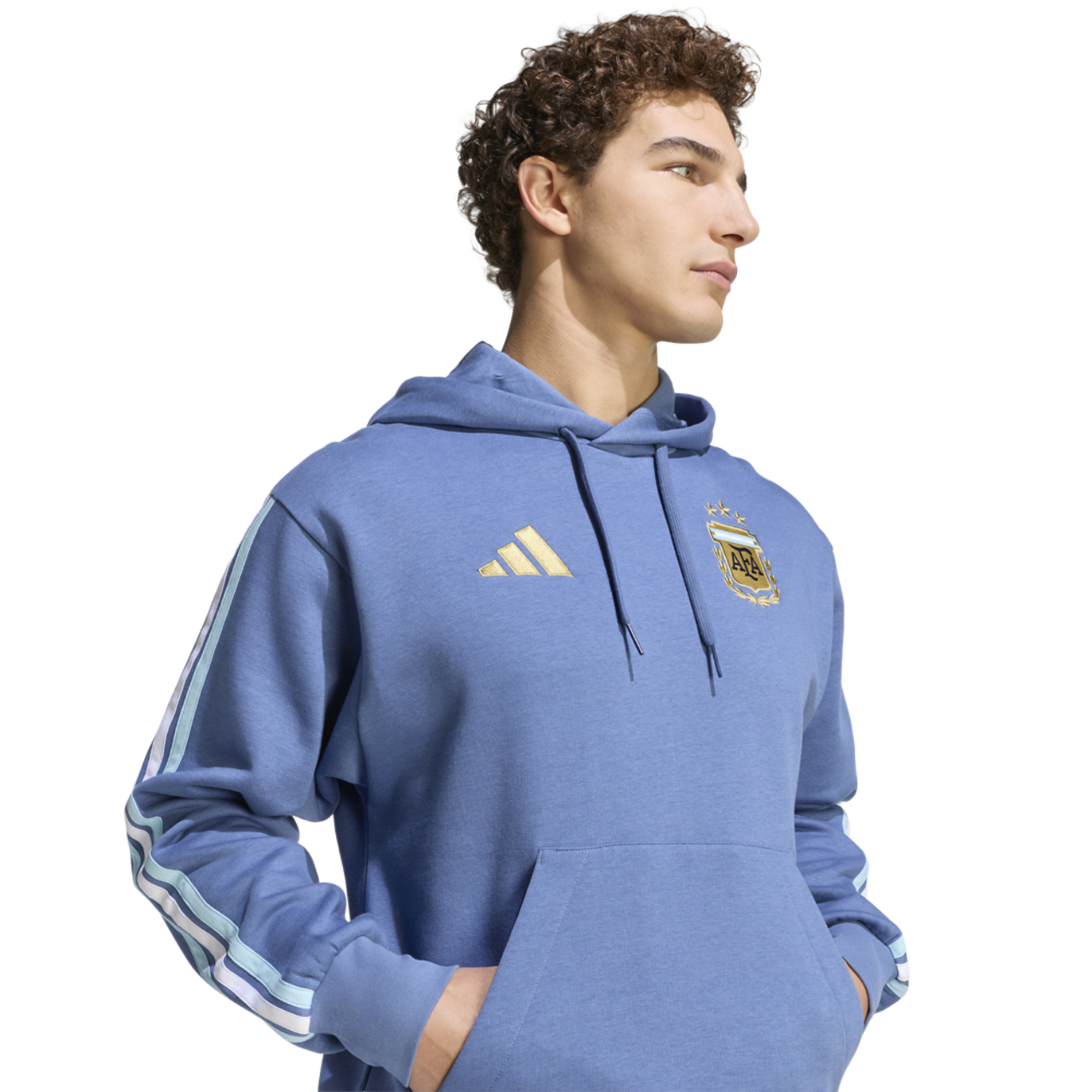 adidas Argentina Dna Fleece Hoodie Image 4 of 6. Tap to open photo gallery.