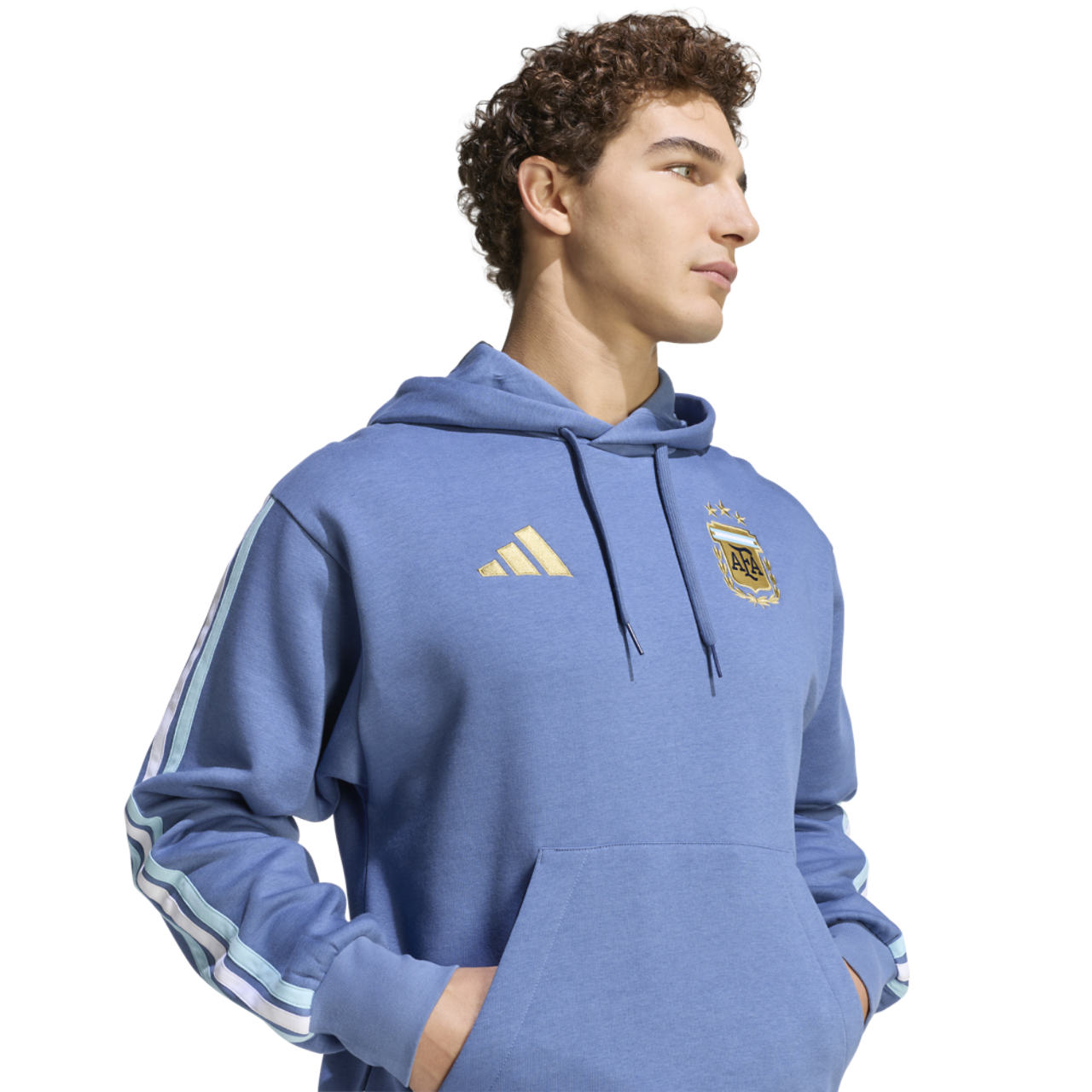 adidas Argentina Dna Fleece Hoodie Image 4 of 6. Tap to open photo gallery.