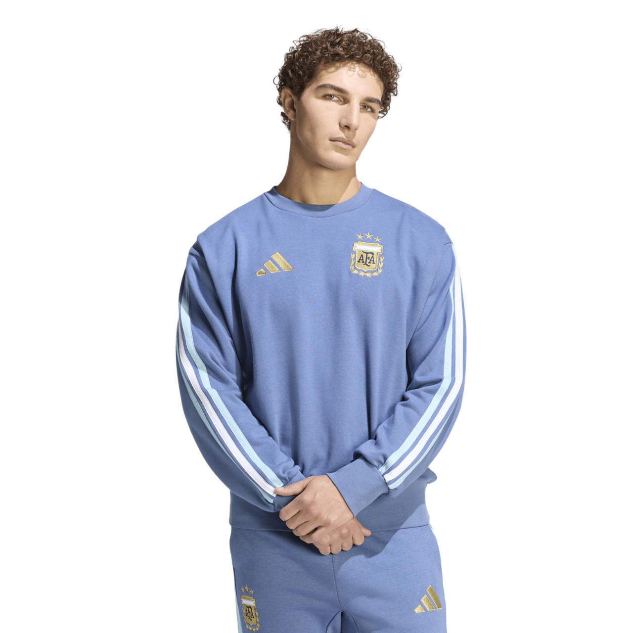 adidas Argentina Alphaskin Crew Sweat Image 1 of 6. Tap to open photo gallery.