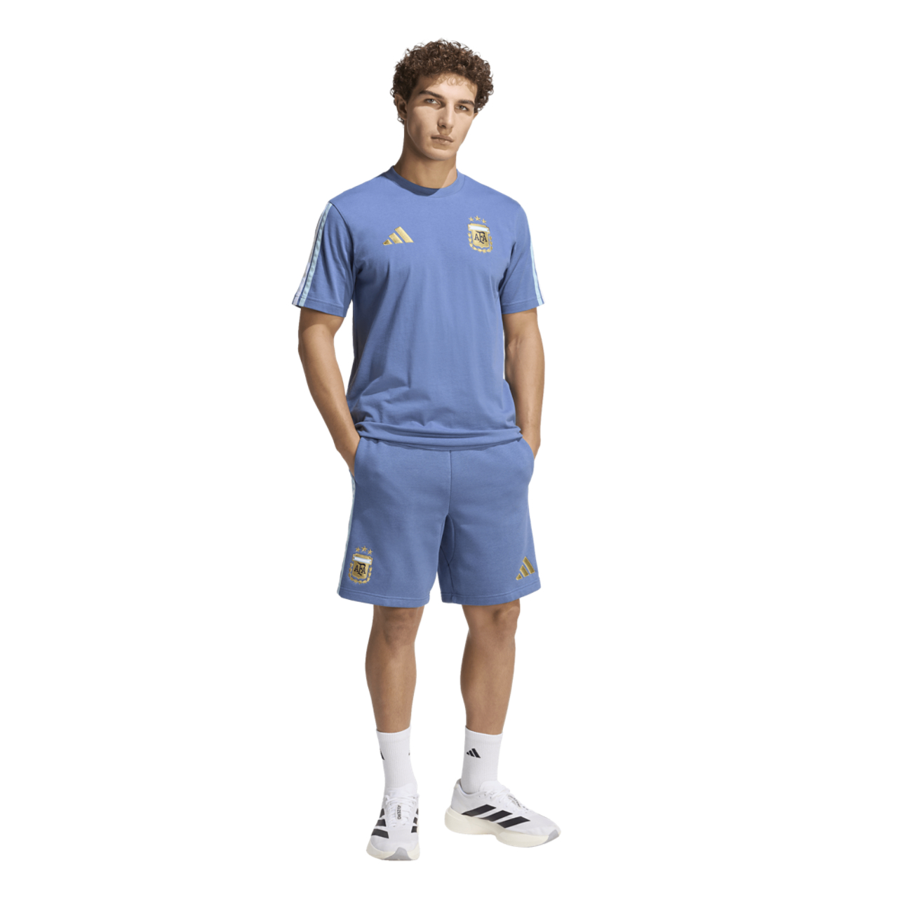 adidas Argentina Dna Fleece Shorts Image 3 of 6. Tap to open photo gallery.