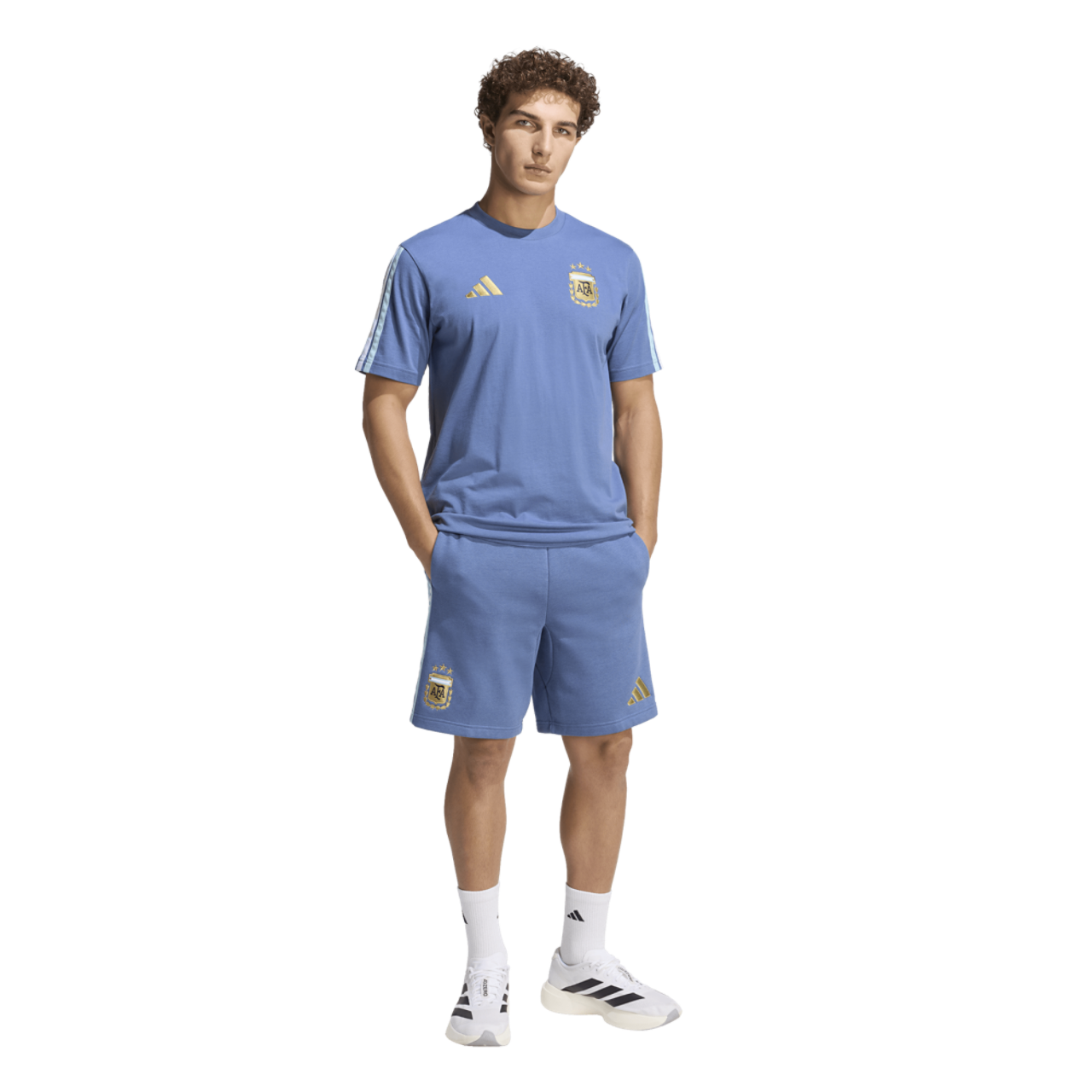 adidas Argentina Dna Fleece Shorts Image 3 of 6. Tap to open photo gallery.