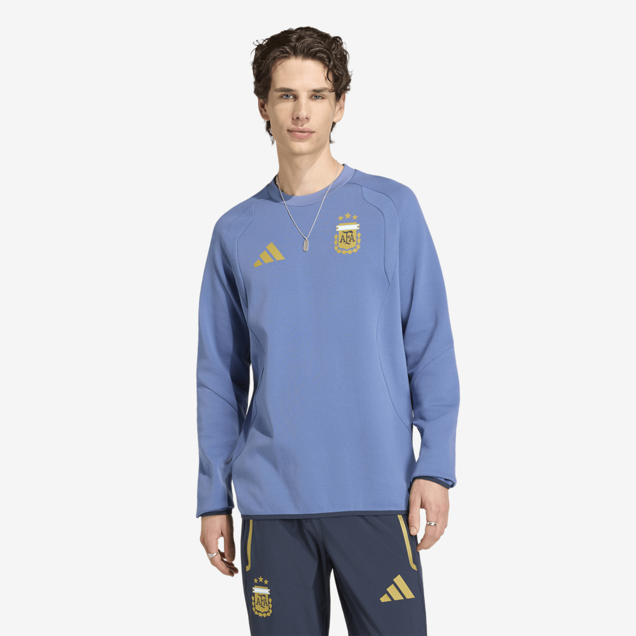 adidas Argentina Tiro Travel Crew Jumper Image 1 of 6. Tap to open photo gallery.