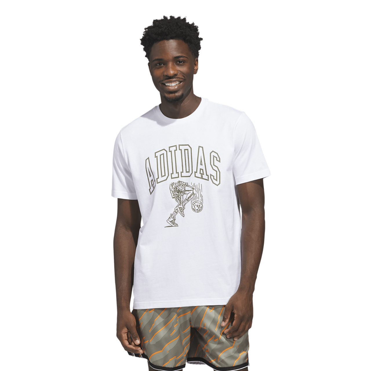 adidas Collegiate Arch Graphic T-Shirt Image 1 of 6. Tap to open photo gallery.