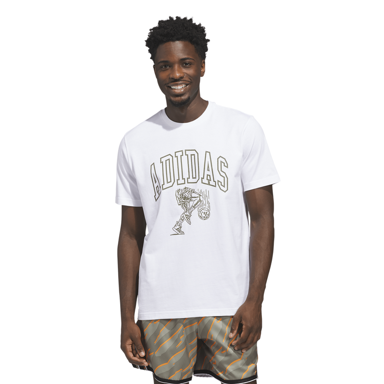 adidas Collegiate Arch Graphic T-Shirt Image 1 of 6. Tap to open photo gallery.