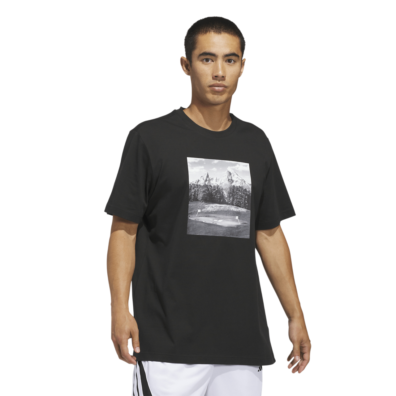adidas Hoop Sanctuary Graphic T-Shirt Image 1 of 6. Tap to open photo gallery.