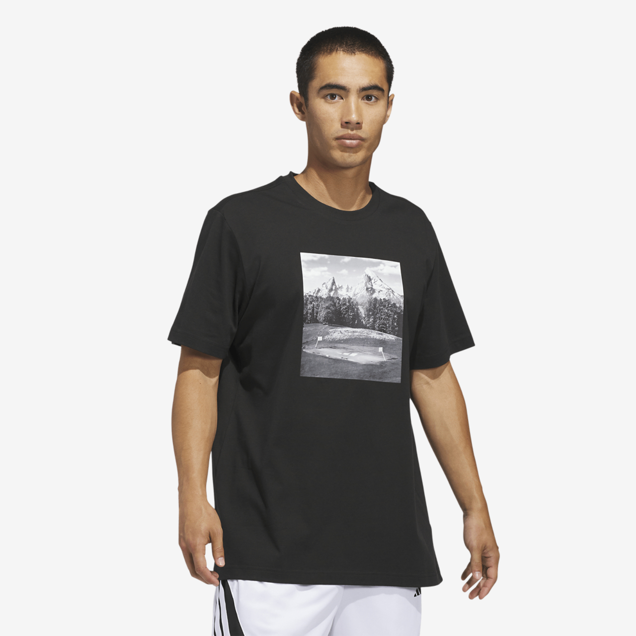 adidas Hoop Sanctuary Graphic T-Shirt Image 1 of 6. Tap to open photo gallery.