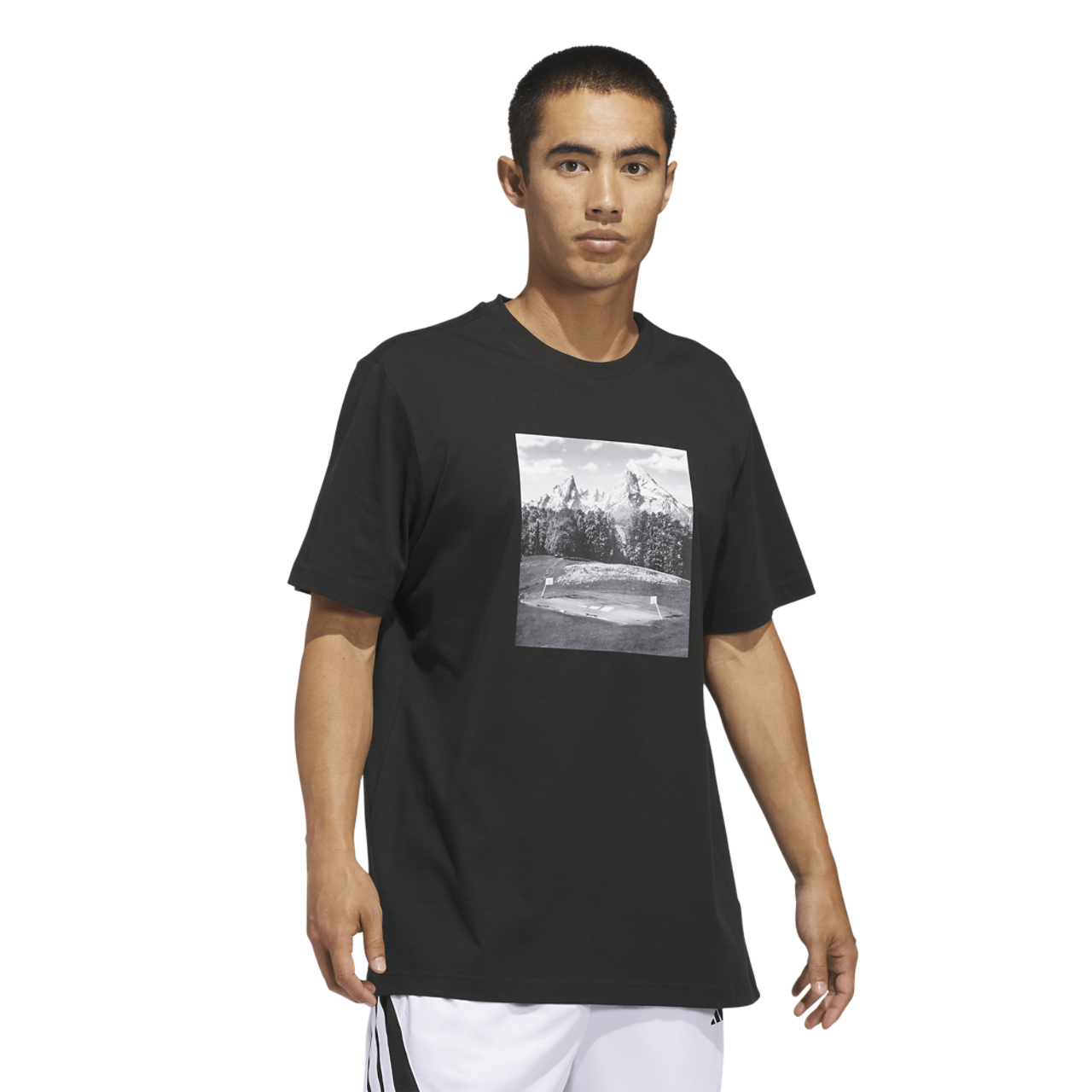 adidas Hoop Sanctuary Graphic T-Shirt Image 1 of 6. Tap to open photo gallery.