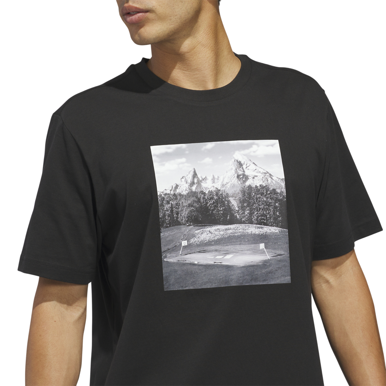 adidas Hoop Sanctuary Graphic T-Shirt Image 3 of 6. Tap to open photo gallery.