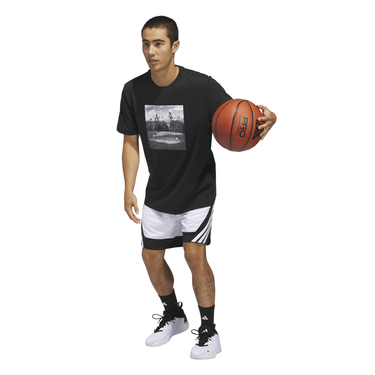 adidas Hoop Sanctuary Graphic T-Shirt Image 5 of 6. Tap to open photo gallery.