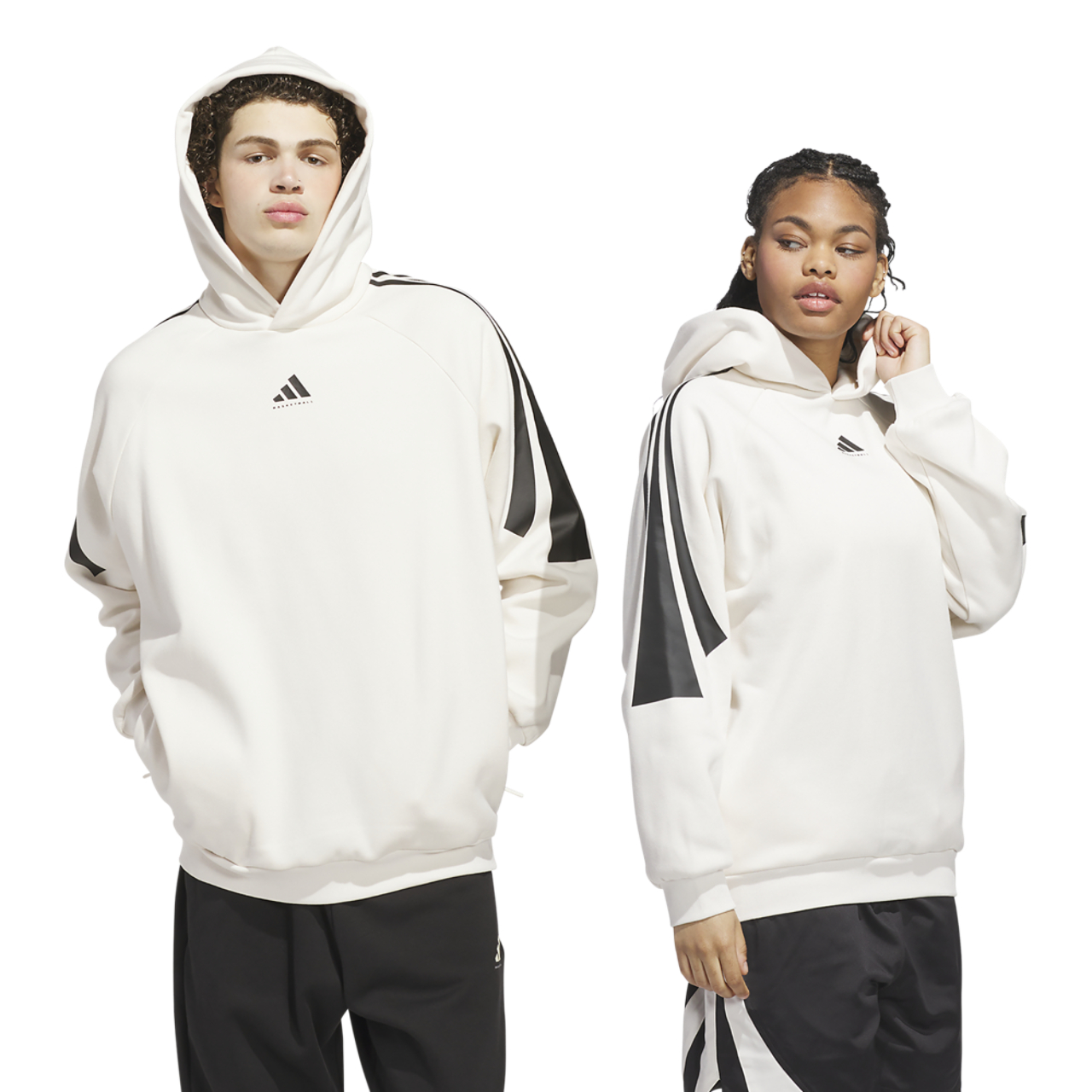 adidas Basketball 3-Stripes Fleece Hoodie Foot Locker