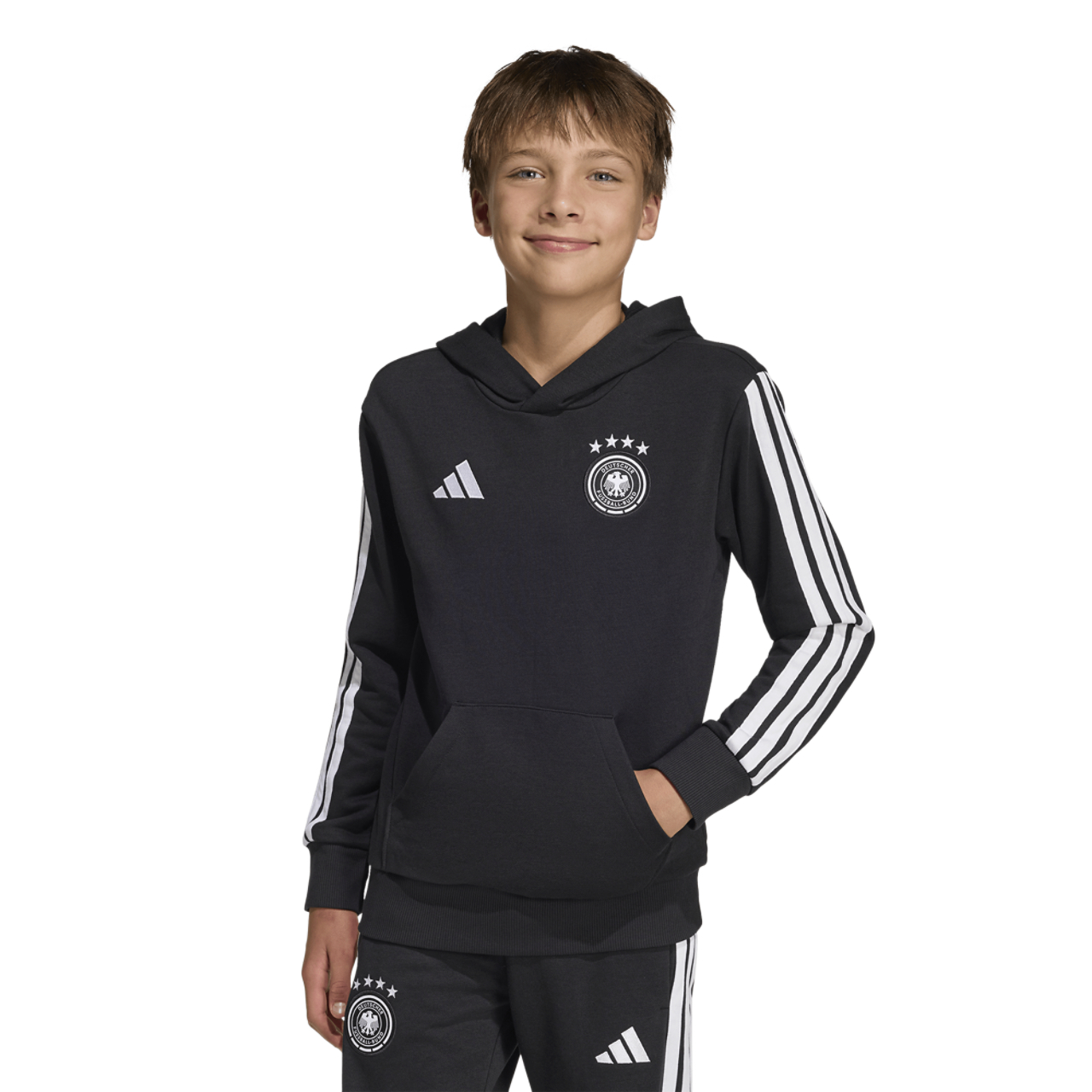adidas Germany Dna Hoodie Kids Image 1 of 6. Tap to open photo gallery.