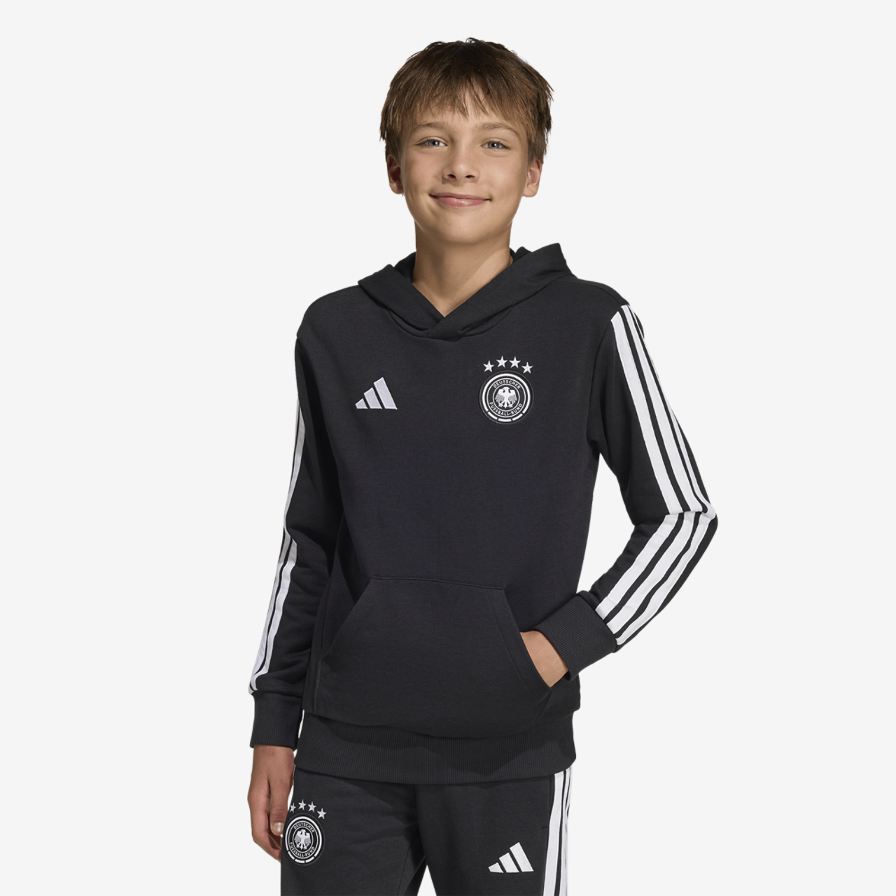 adidas Germany Dna Hoodie Kids Image 1 of 6. Tap to open photo gallery.