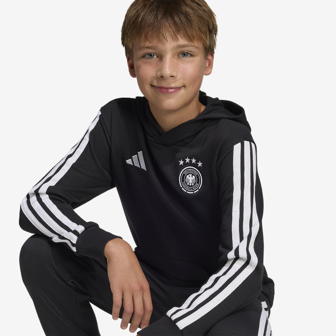 adidas Germany Dna Hoodie Kids Image 3 of 6. Tap to open photo gallery.