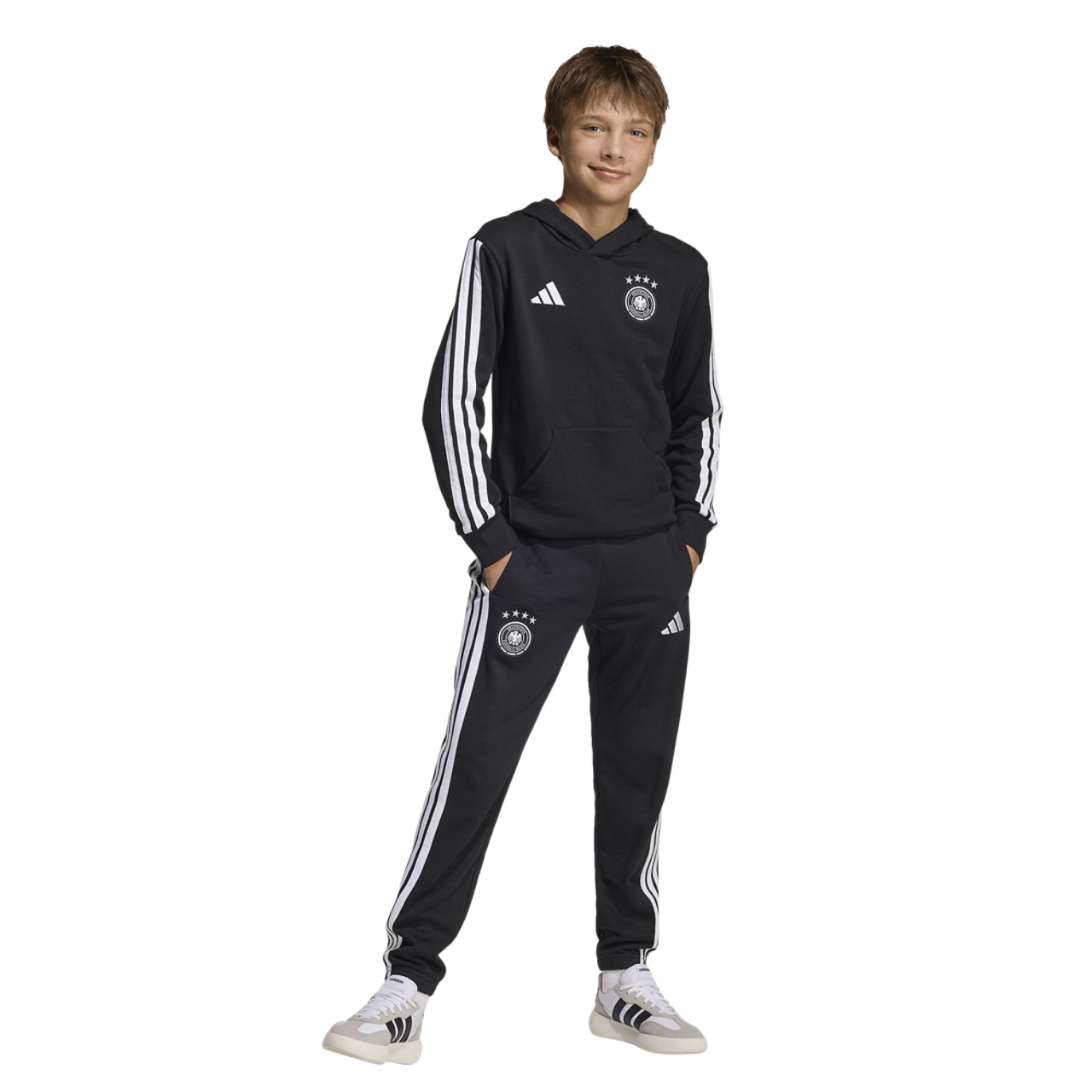 adidas Germany Dna Hoodie Kids Image 5 of 6. Tap to open photo gallery.
