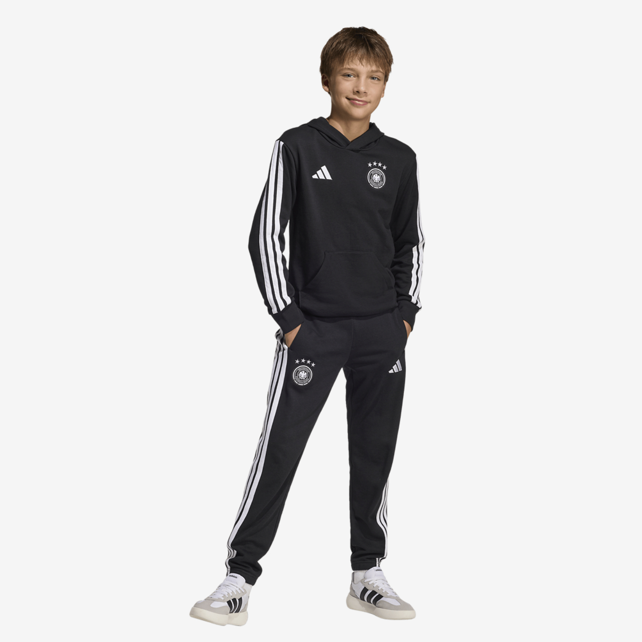 adidas Germany Dna Hoodie Kids Image 5 of 6. Tap to open photo gallery.