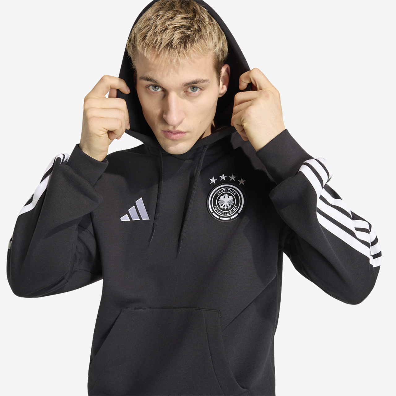 adidas Germany Dna Fleece Hoodie Image 3 of 6. Tap to open photo gallery.