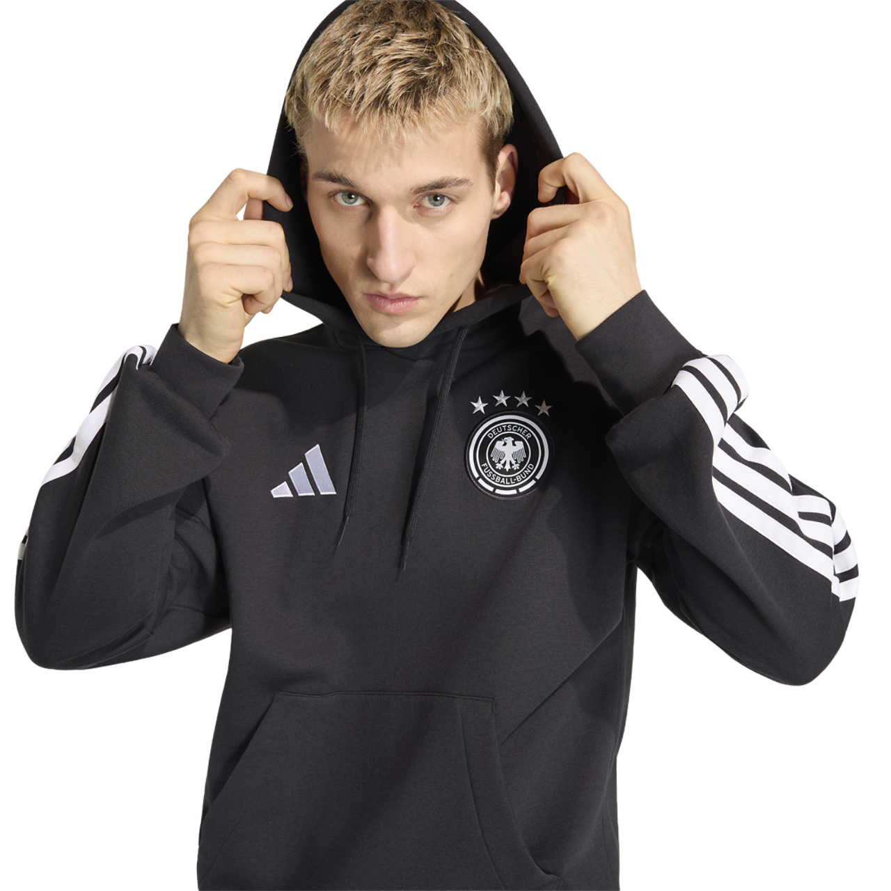 adidas Germany Dna Fleece Hoodie Image 3 of 6. Tap to open photo gallery.
