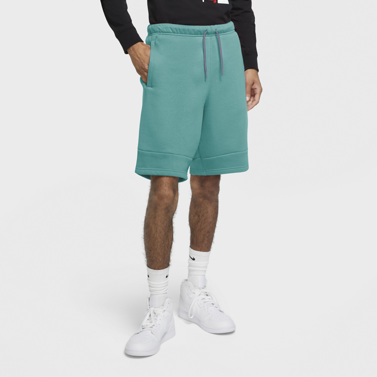 Jordan Jumpman Air Fleece Shorts Image 1 of 2. Tap to open photo gallery.