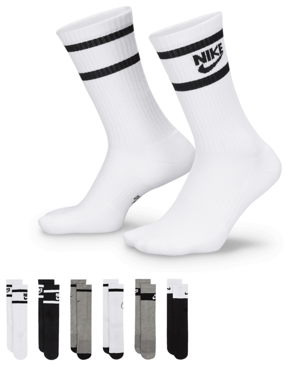 Nike GFX 6 Pack Crew Socks Image 1 of 5. Tap to open photo gallery.
