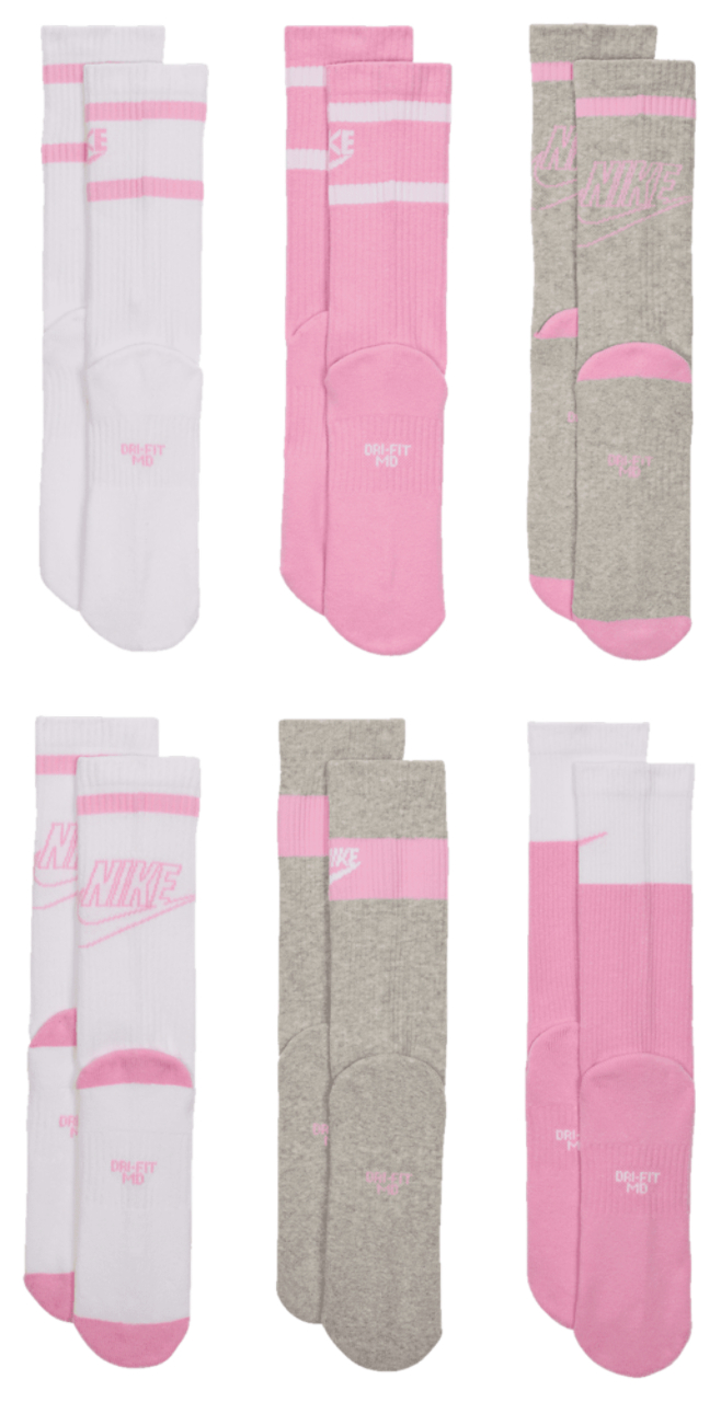 Nike 6 Pack Cushioned Crew Socks Image 4 of 5. Tap to open photo gallery.